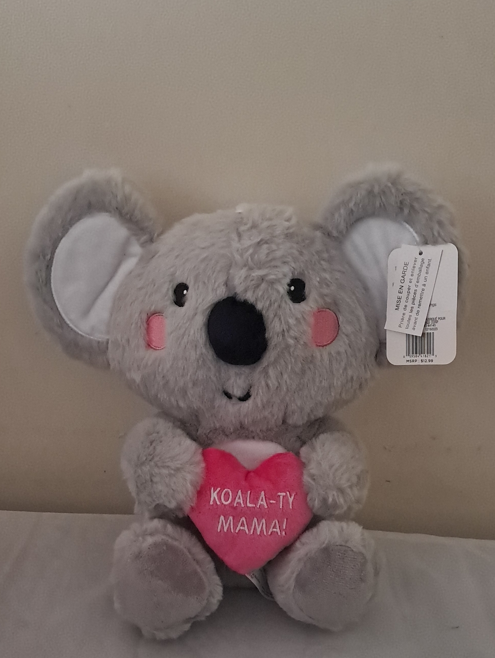 Gund Gray Koala Plush with Pink Heart - KOALA-TY MAMA